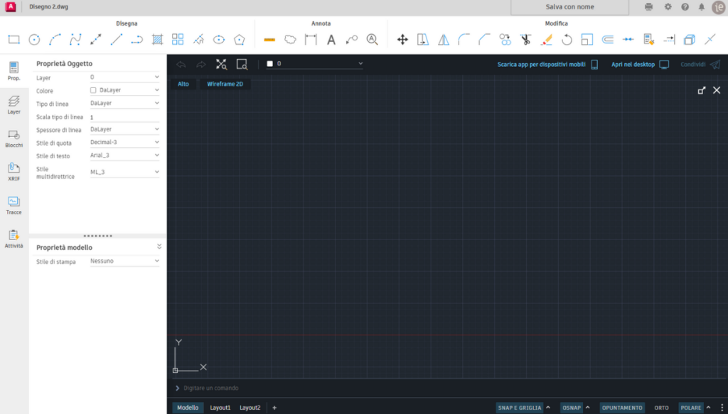 AutoCAD Web schermata