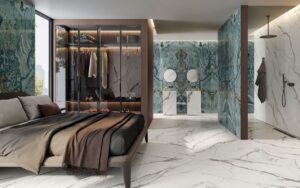 Doccia walk-in in aderenza parete