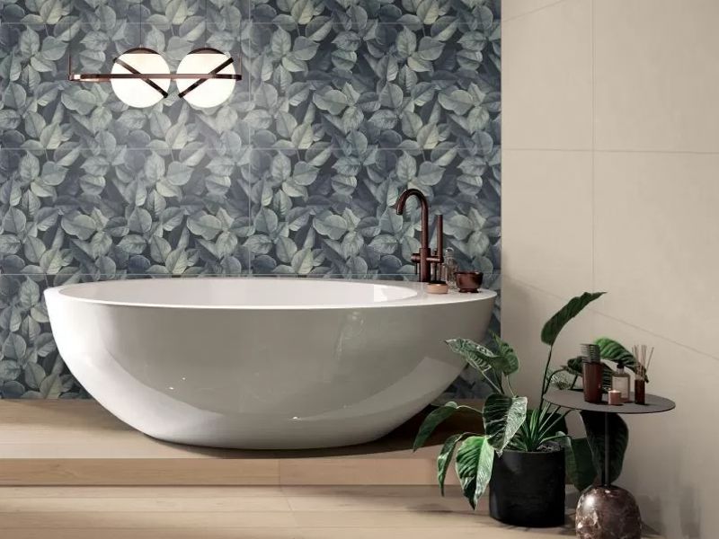 Grandi lastre per bagno effetto carta da parati
