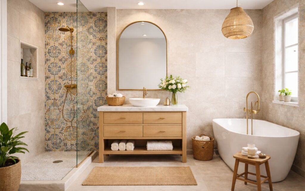 Bagno con maioliche