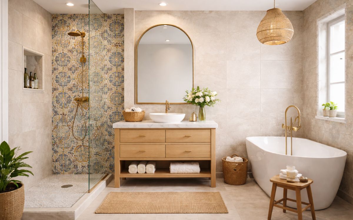 Bagno con maioliche